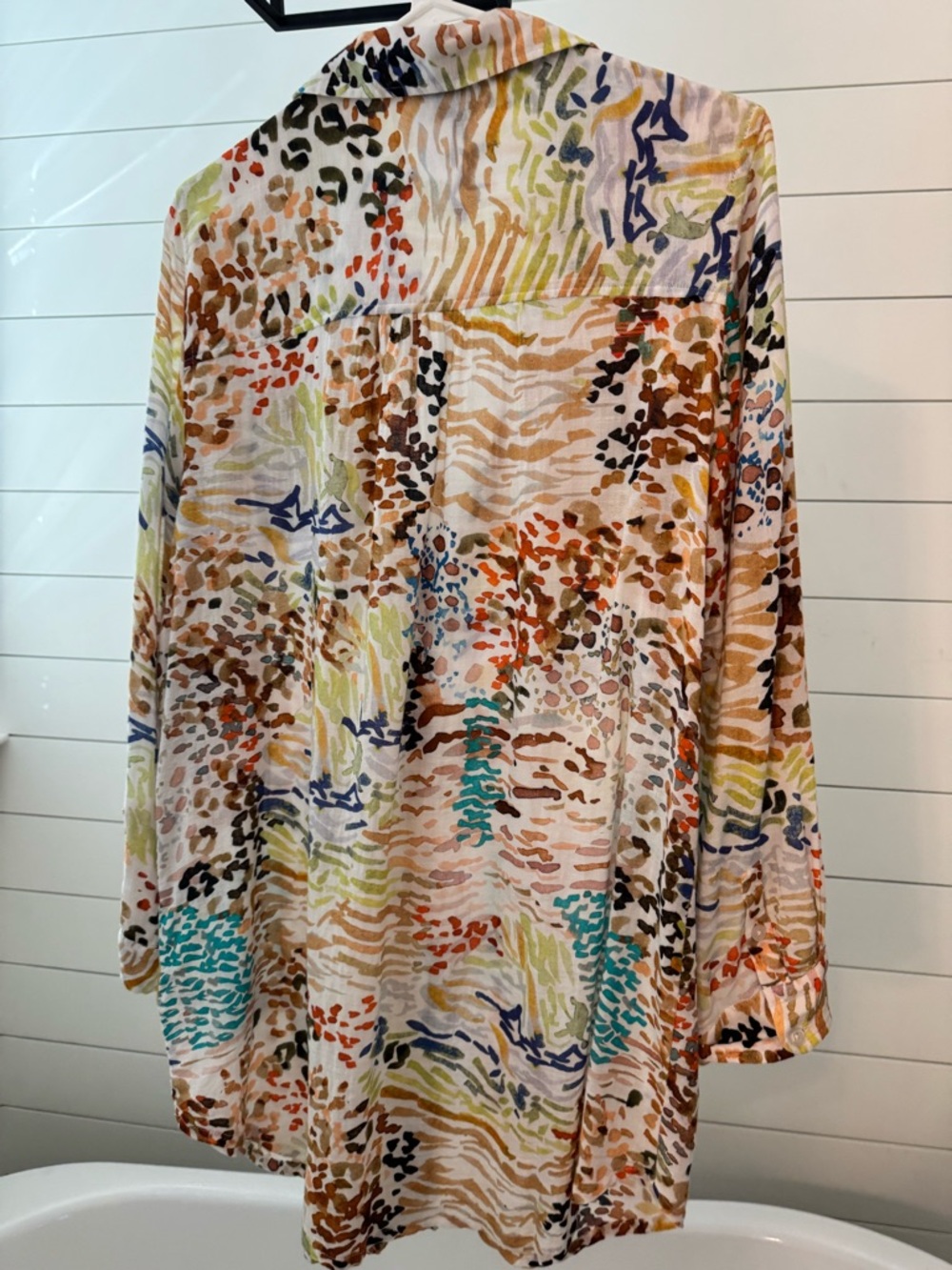 Echo Multi-Color Abstract Print Button-Down Shirt - Picture 3 of 3